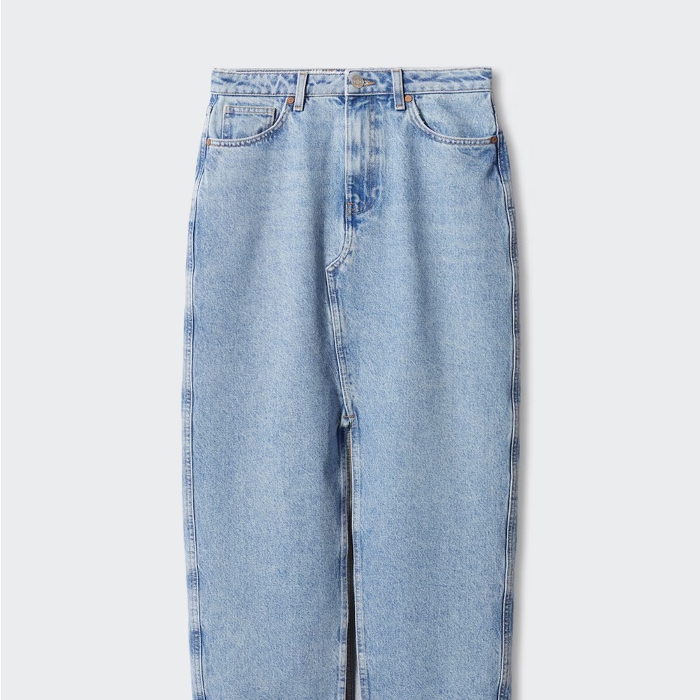 Mango SLIT DENIM SKIRT size S